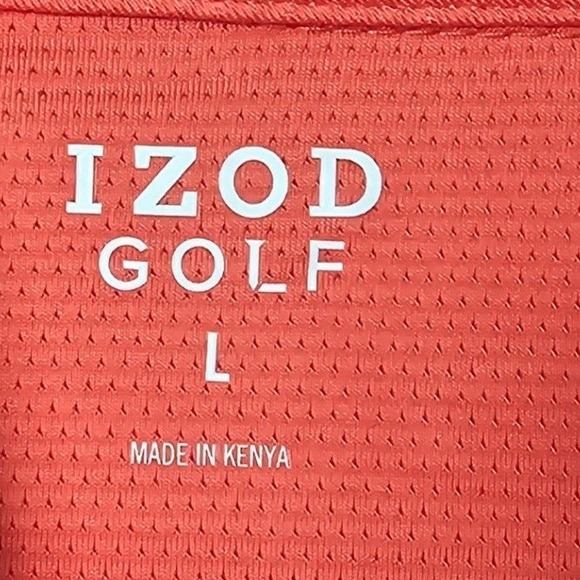 IZOD Golf Mens Dubarry Coral Mesh Polo Shirt 46IZSIB7ER808 Large NWT New - Picture 3 of 7